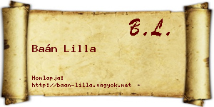Baán Lilla névjegykártya