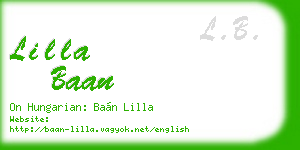 lilla baan business card